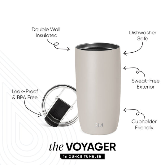Voyager Tumbler with Clear Flip Lid & Straw