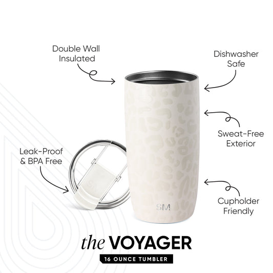 Voyager Tumbler with Clear Flip Lid & Straw