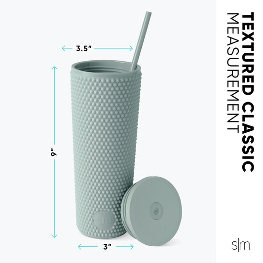 Textured Plastic Classic Tumbler with Straw Lid