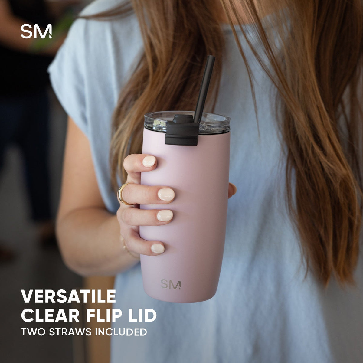 Collegiate Voyager Tumbler with Clear Flip Lid & Straw
