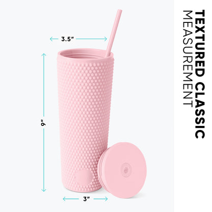 Textured Plastic Classic Tumbler with Straw Lid