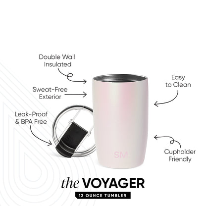 Voyager Tumbler with Clear Flip Lid & Straw