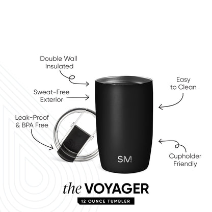 Voyager Tumbler with Clear Flip Lid & Straw