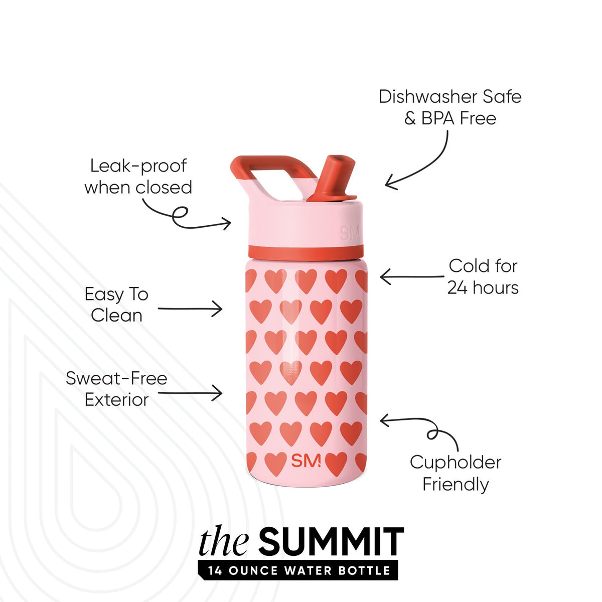 Summit Kids Water Bottle with Straw Lid