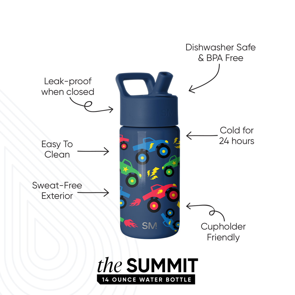 Summit Kids Water Bottle with Straw Lid